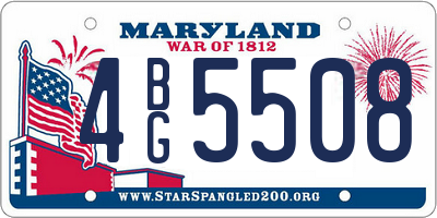 MD license plate 4BG5508