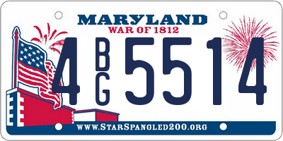MD license plate 4BG5514