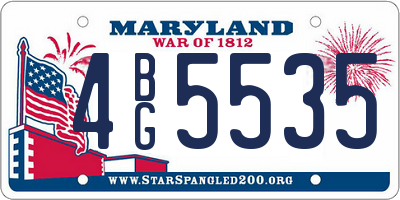 MD license plate 4BG5535
