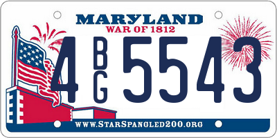 MD license plate 4BG5543