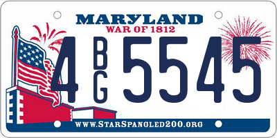 MD license plate 4BG5545