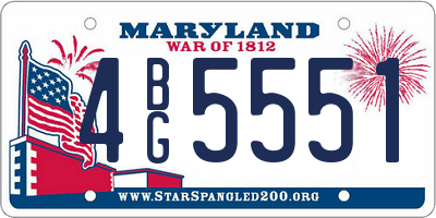 MD license plate 4BG5551