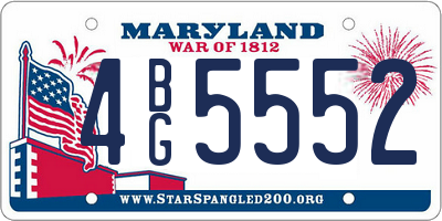MD license plate 4BG5552