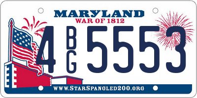 MD license plate 4BG5553