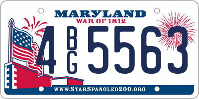 MD license plate 4BG5563