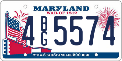 MD license plate 4BG5574