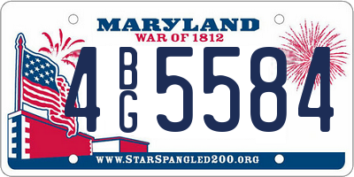 MD license plate 4BG5584