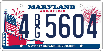 MD license plate 4BG5604