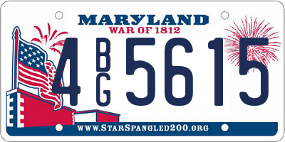 MD license plate 4BG5615