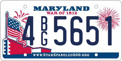 MD license plate 4BG5651