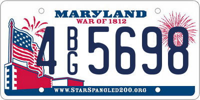 MD license plate 4BG5698