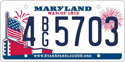 MD license plate 4BG5703