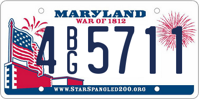 MD license plate 4BG5711
