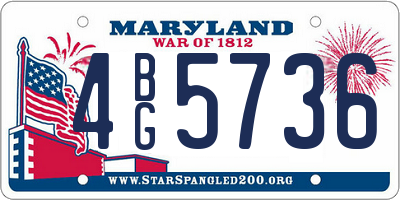 MD license plate 4BG5736