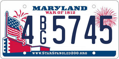 MD license plate 4BG5745