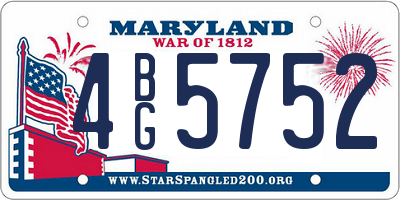MD license plate 4BG5752