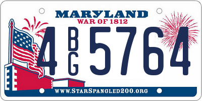 MD license plate 4BG5764