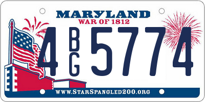 MD license plate 4BG5774
