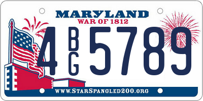MD license plate 4BG5789
