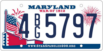 MD license plate 4BG5797