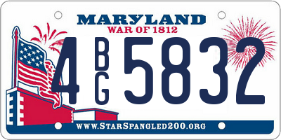 MD license plate 4BG5832