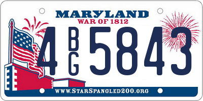 MD license plate 4BG5843