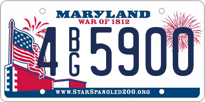 MD license plate 4BG5900