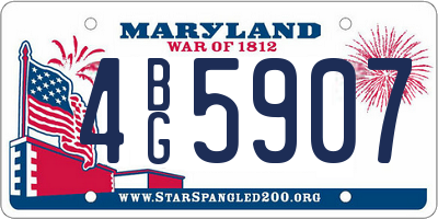 MD license plate 4BG5907