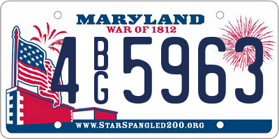 MD license plate 4BG5963