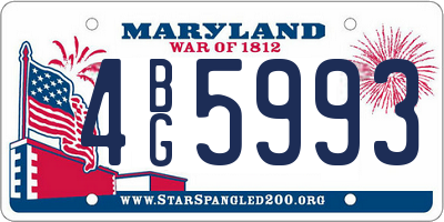 MD license plate 4BG5993