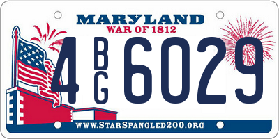 MD license plate 4BG6029