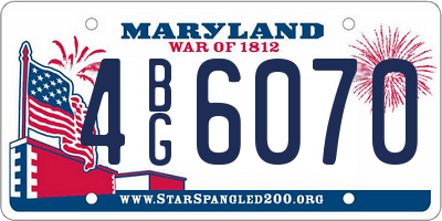 MD license plate 4BG6070