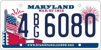 MD license plate 4BG6080