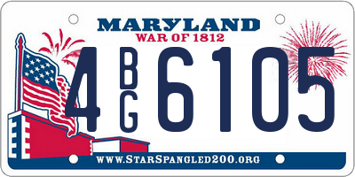 MD license plate 4BG6105