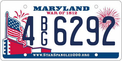MD license plate 4BG6292