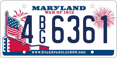 MD license plate 4BG6361