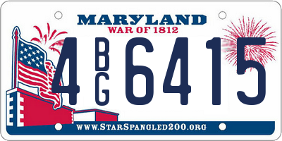 MD license plate 4BG6415