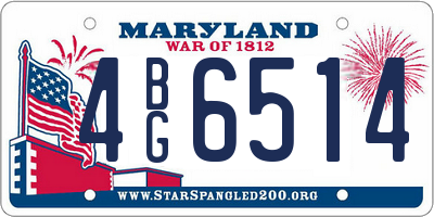 MD license plate 4BG6514