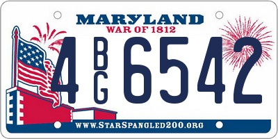 MD license plate 4BG6542