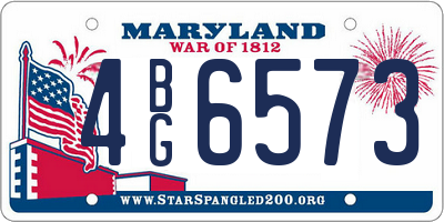 MD license plate 4BG6573