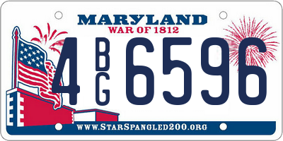 MD license plate 4BG6596