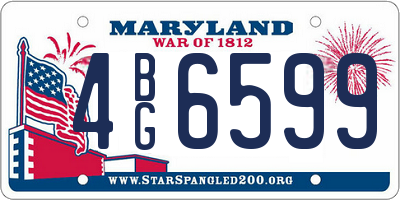 MD license plate 4BG6599