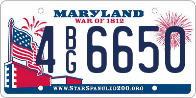 MD license plate 4BG6650