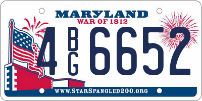 MD license plate 4BG6652