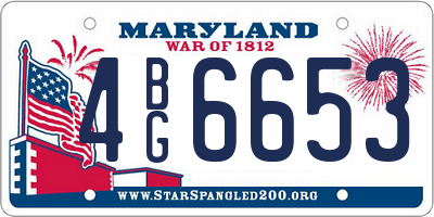 MD license plate 4BG6653