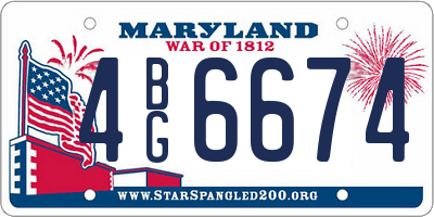 MD license plate 4BG6674