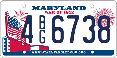 MD license plate 4BG6738