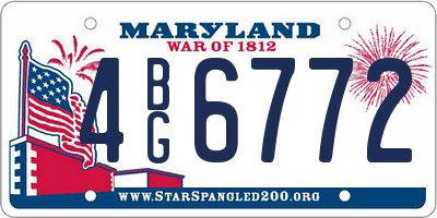 MD license plate 4BG6772