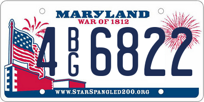 MD license plate 4BG6822