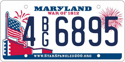 MD license plate 4BG6895